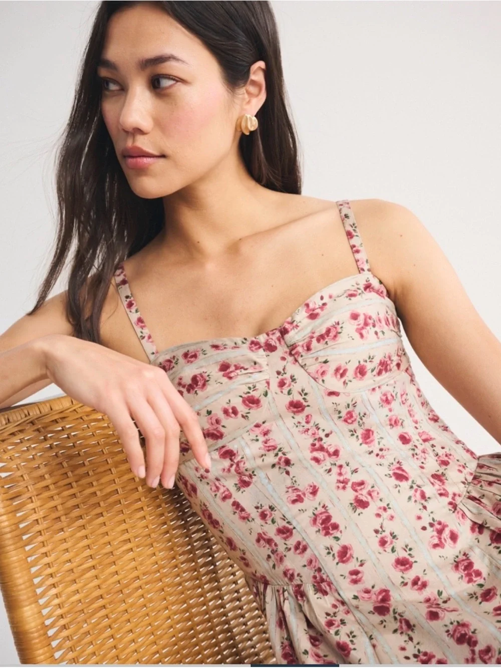 Abercrombie & Fitch Dipped Waist Maxi Dress Floral